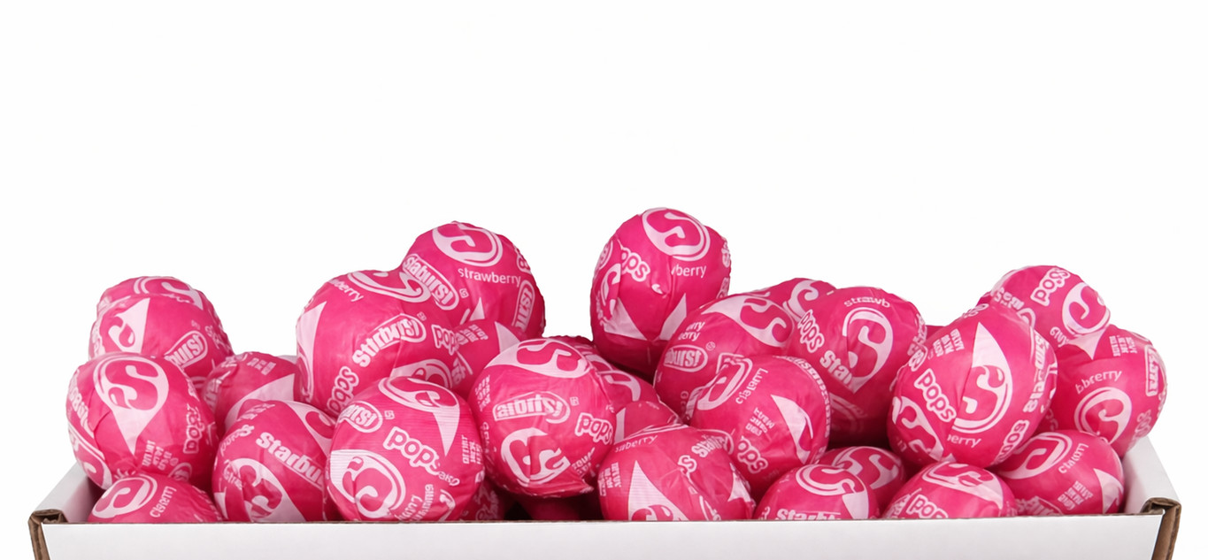 Starburst Lollipop Fruit Chew Filled Lollipops  30 Ct ( STRAWBERRY )