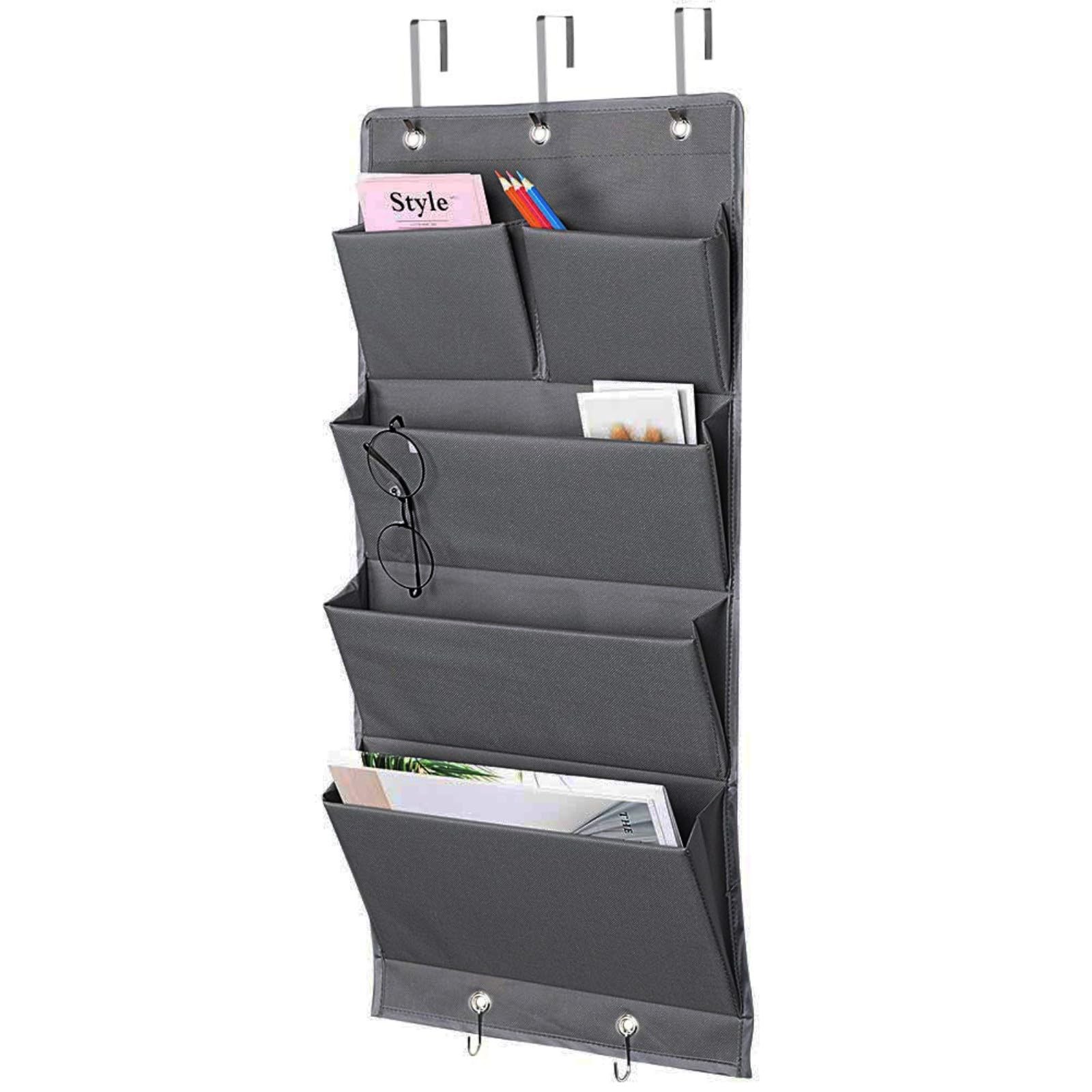 ELEpure 5 Pockets Over the Door Organizer and Storage Hanging with Hooks, Wal...