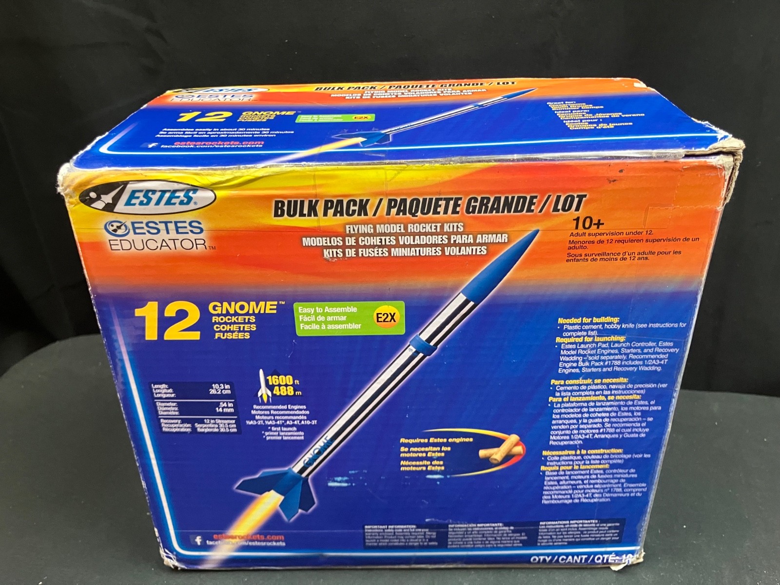 Estes Gnome Bulk Pack Flying Model Rocket Kits - Unopened - 12 Kits
