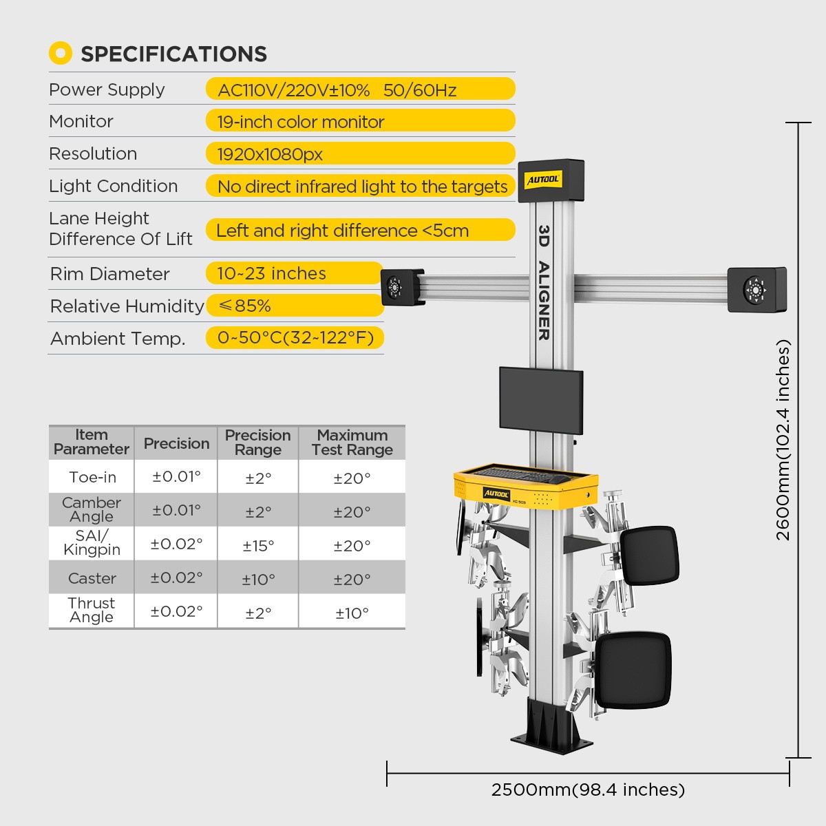 3D Wheel Alignment Machine Tire Aligner 4 Wheel Alignment System Fully Automatic