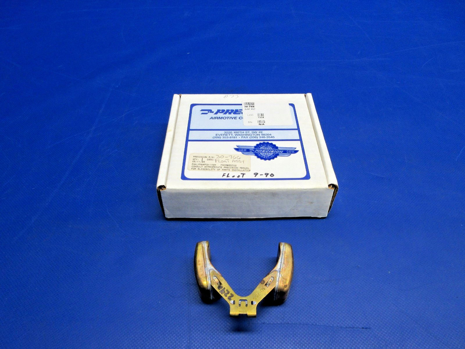 Precision Carburetor Bowl Float P/N 30-766 NOS (0426-785)