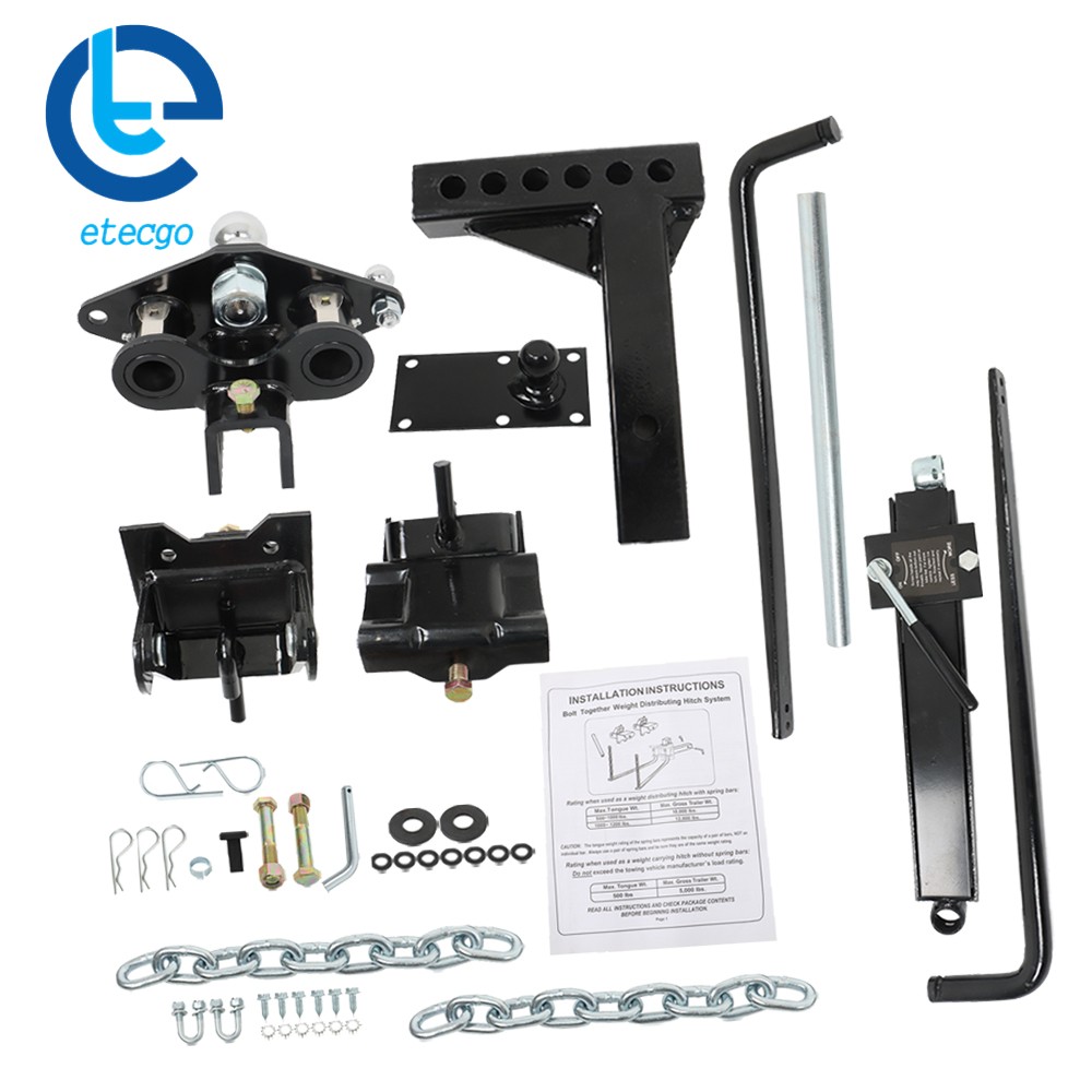 1000 lbs Weight Distribution Hitch Kit & Sway Control,2-in Shank, 2-5/16-In Ball