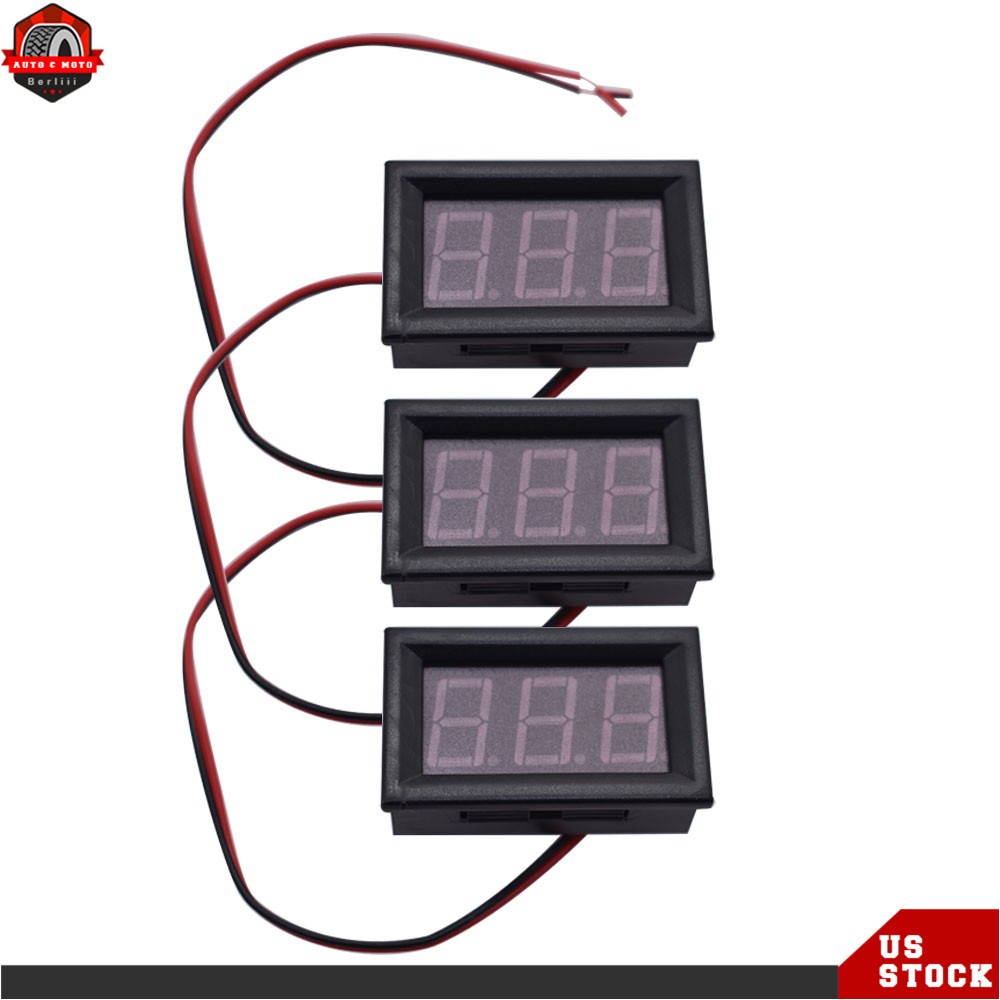 6 PACK DC 4.5-30V LED 3Digital Display Voltage Meter Voltmeter Panel Motorcycle