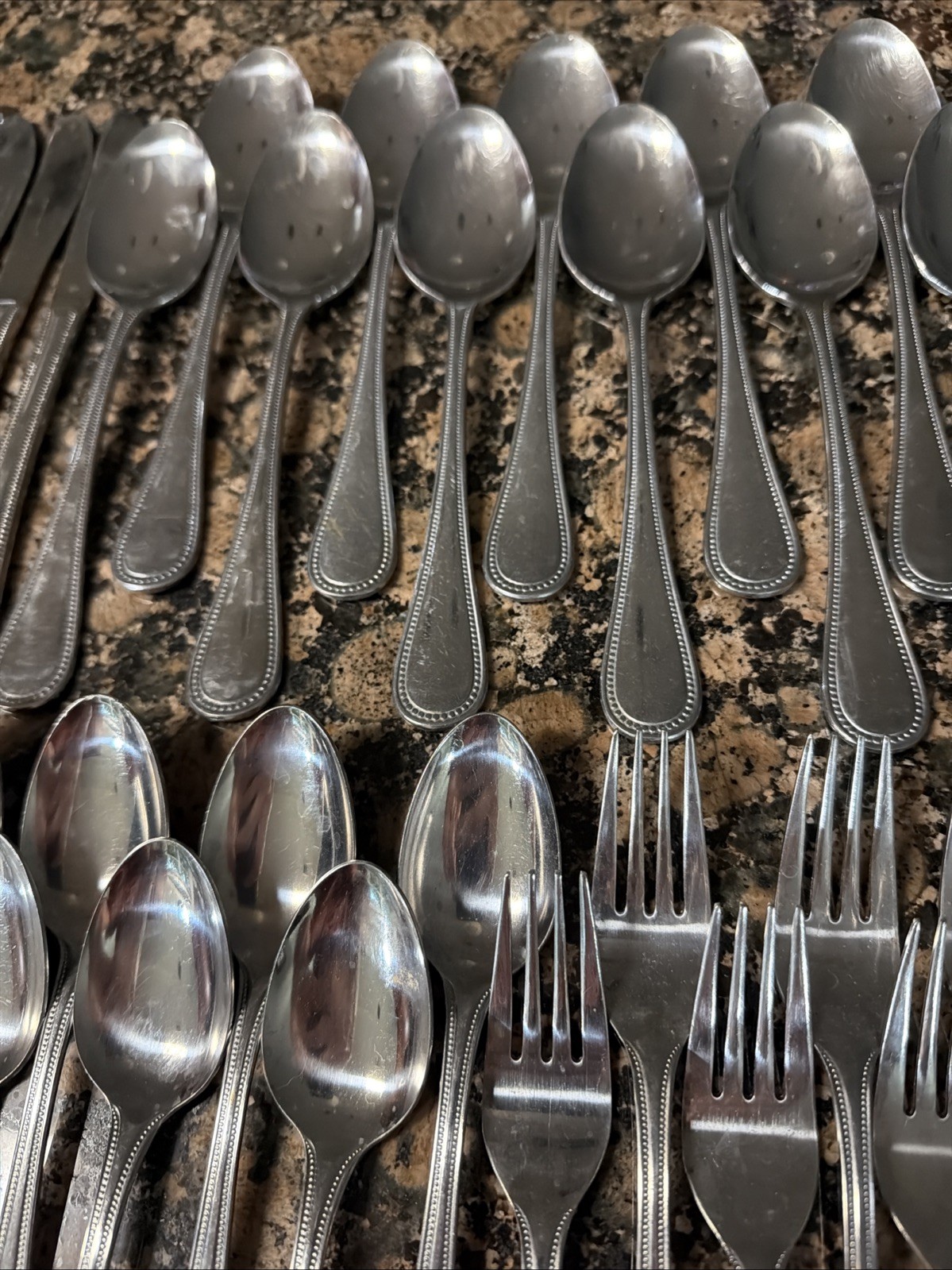 39 pc set EKCO Eterna Regal Coventry Stainless Flatware Set Beaded Edge Japan