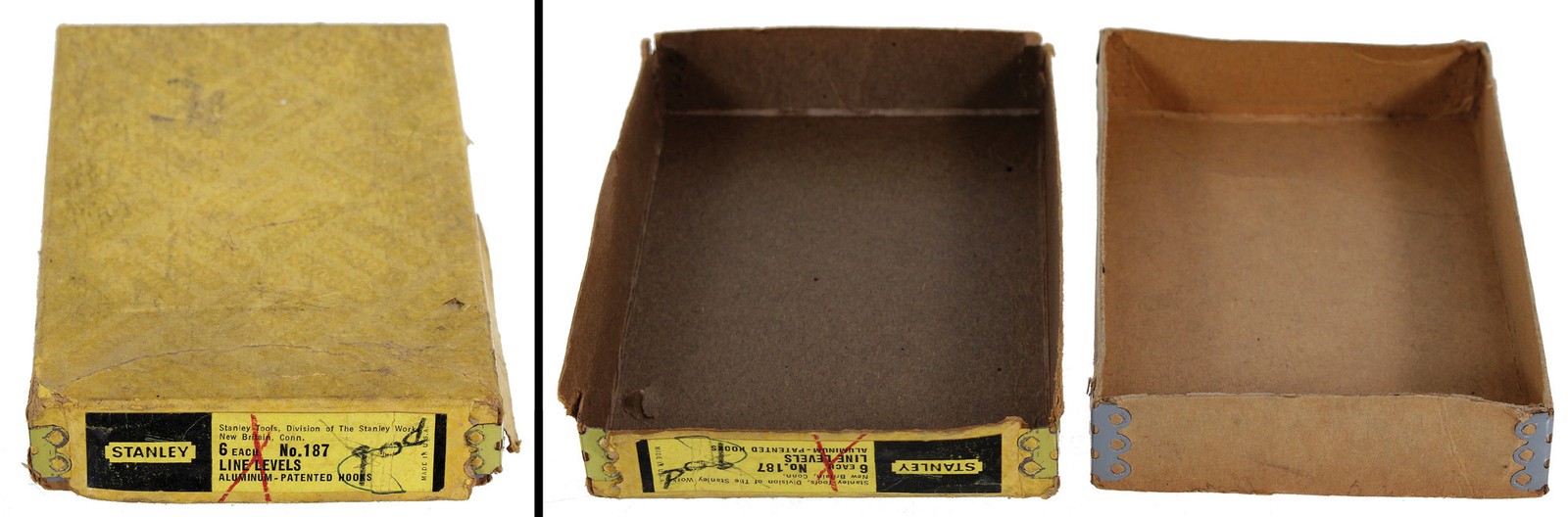 Orig. Box for Stanley No. 187 Line Levels - One Half Dozen Size - mjdtoolparts