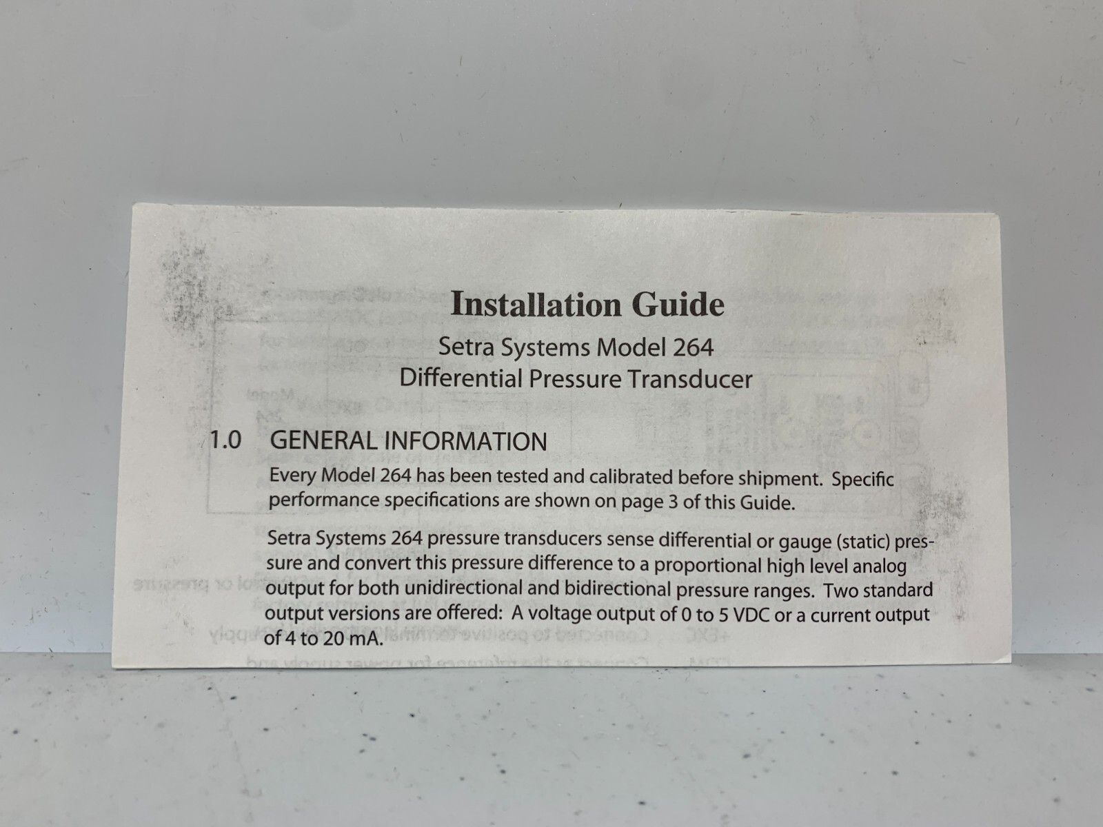 SETRA DPT2640-R25D Pressure Transducer