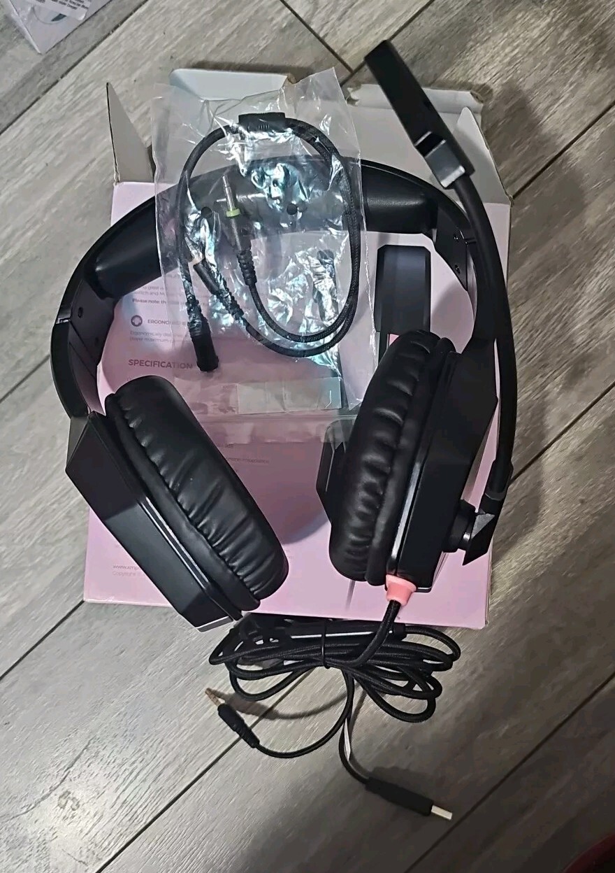 Gaming Headset  MPOW EG10 Sorround Sound Black And pink