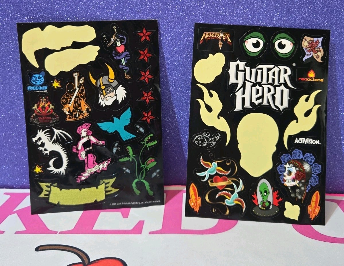 Guitar Hero Red Octane Stickers Some Used Dated 2005-2008
