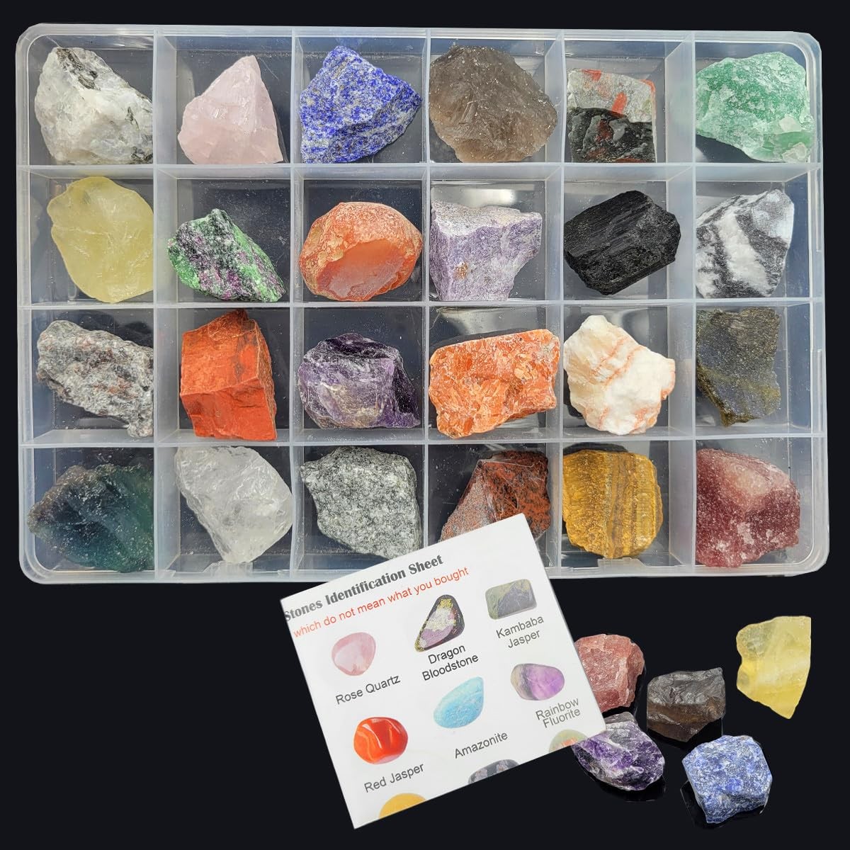 Rock & Mineral Collection Kit for Adults and Kids Natural Rocks for Tumbling ...