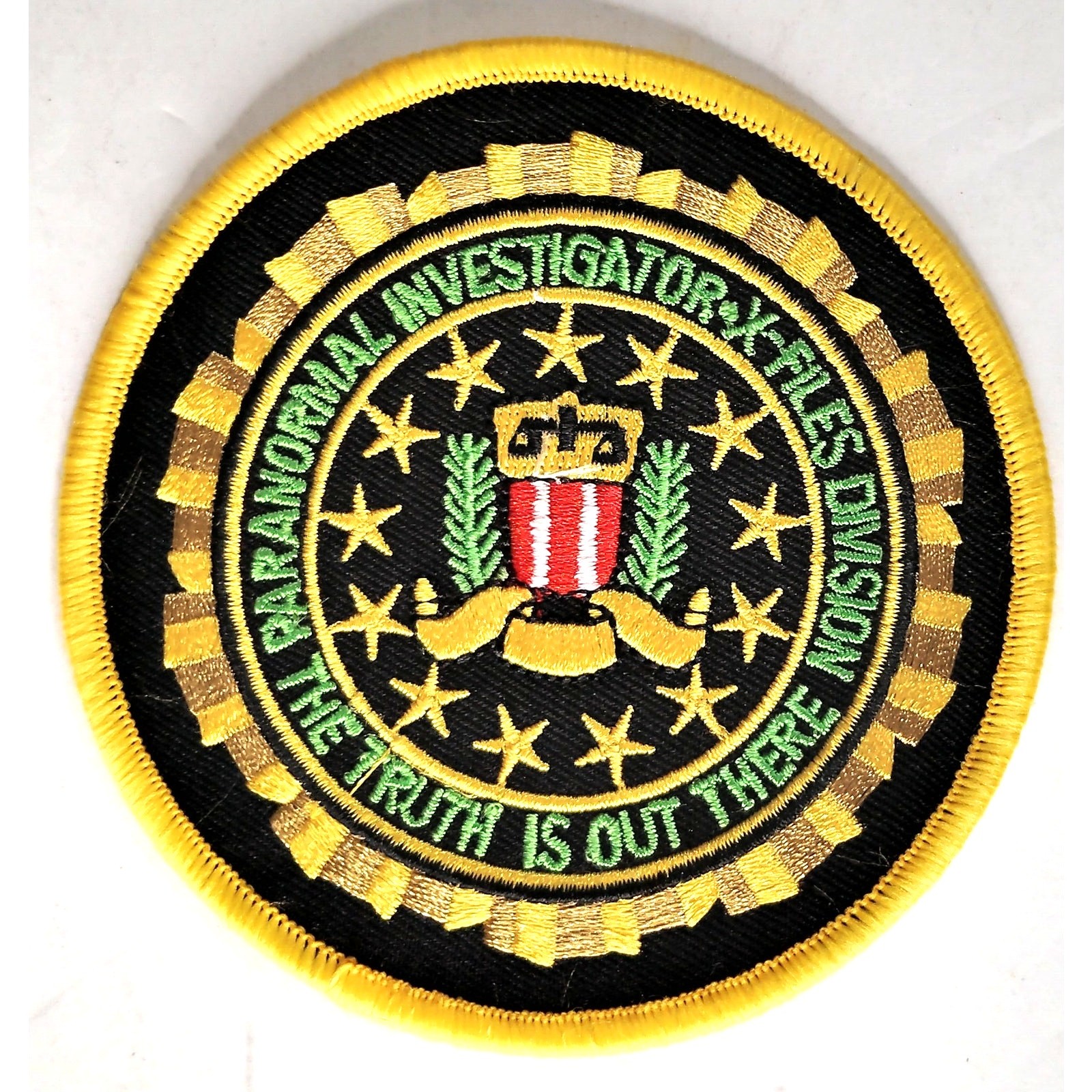 X‑Files Paranormal Investigator Patch 3‑5/8" Dia Iron‑On Sew‑On