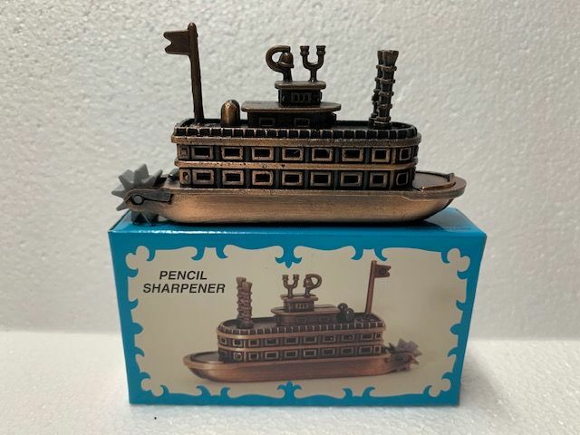STEAMBOAT BRONZE DIE CAST METAL COLLECTIBLE PENCIL SHARPENER NEW / BOX