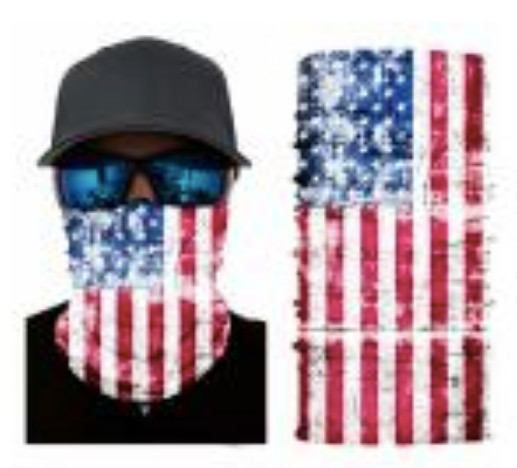 Neck Gaiter Face Mask Fishing Sun Headwear Protection American Flag USA