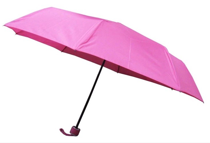 CONCH Pink Compact/Folding Umbrella, Solid Pattern