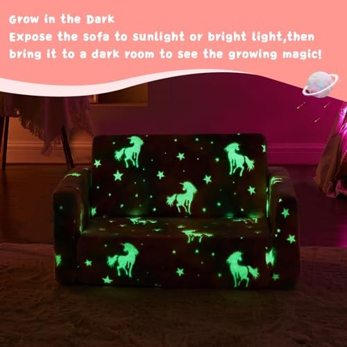 Toddler Couch,Toddler Chair,Kids Sofa Chair 2-in-1 Baby Seat Medium Unicorn