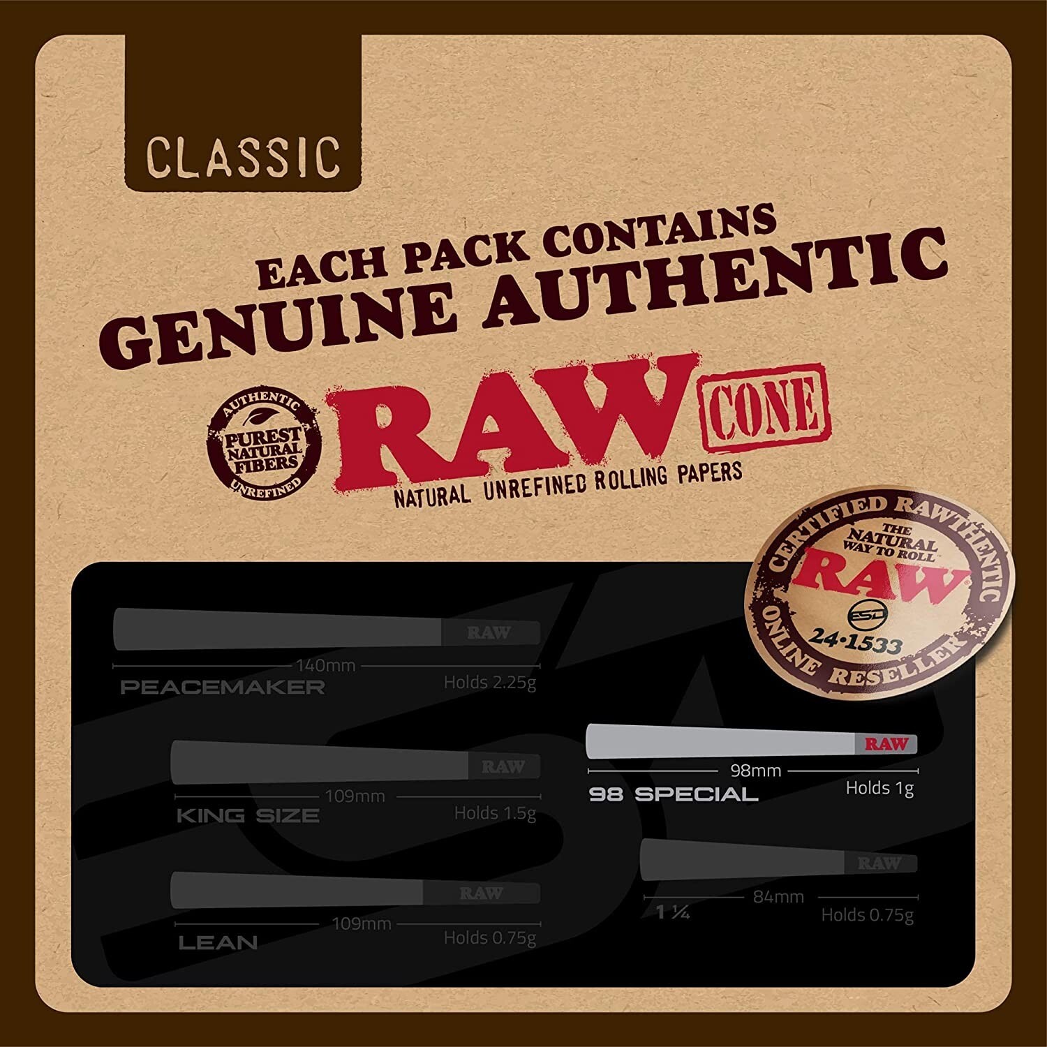 RAW 98 Special Cone Bundle with Protective Tin Box