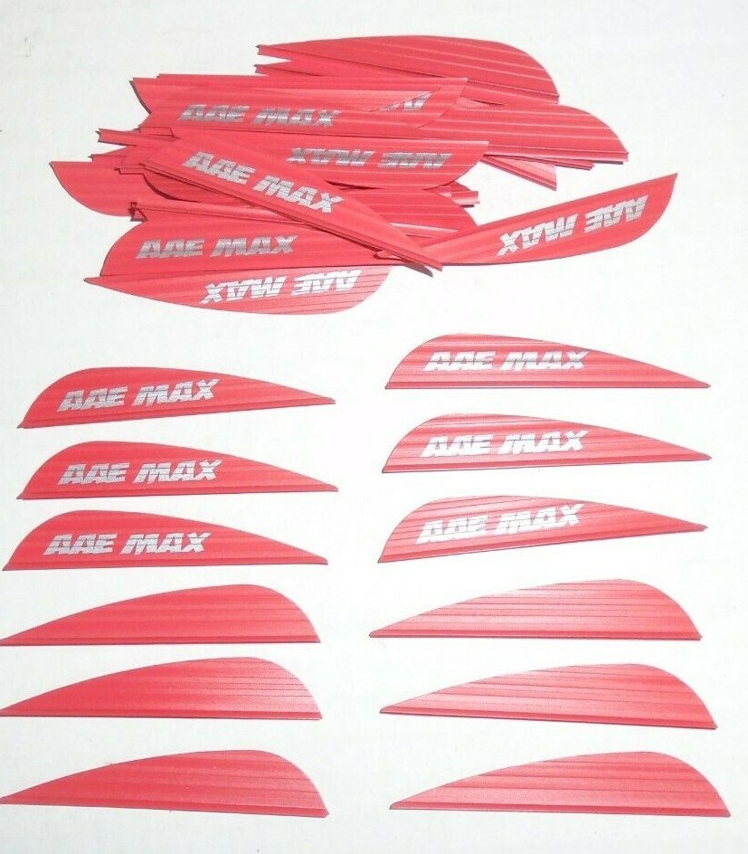 100 AAE Max Stealth 2.7" RED Vanes arizona archery equipment arrow fletching