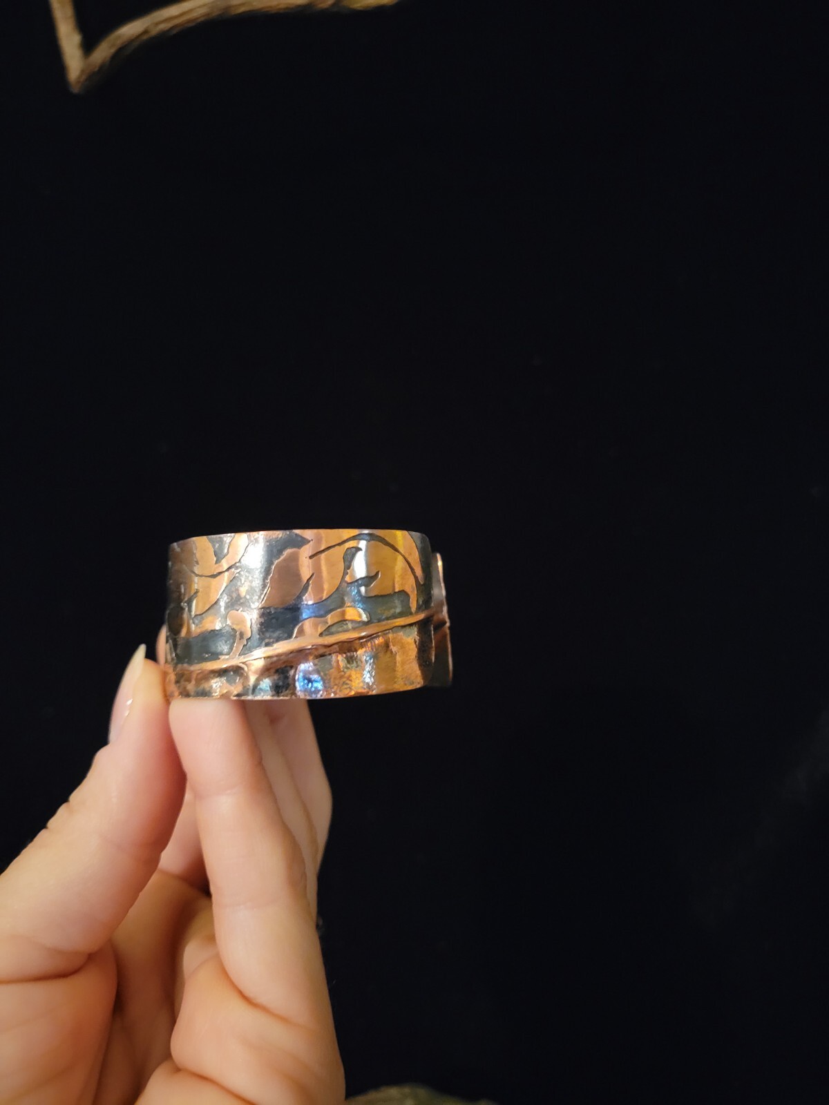 Rustic Mountain Stamped Cuff