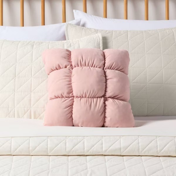 RE Dec Square Throw Pillow Pink