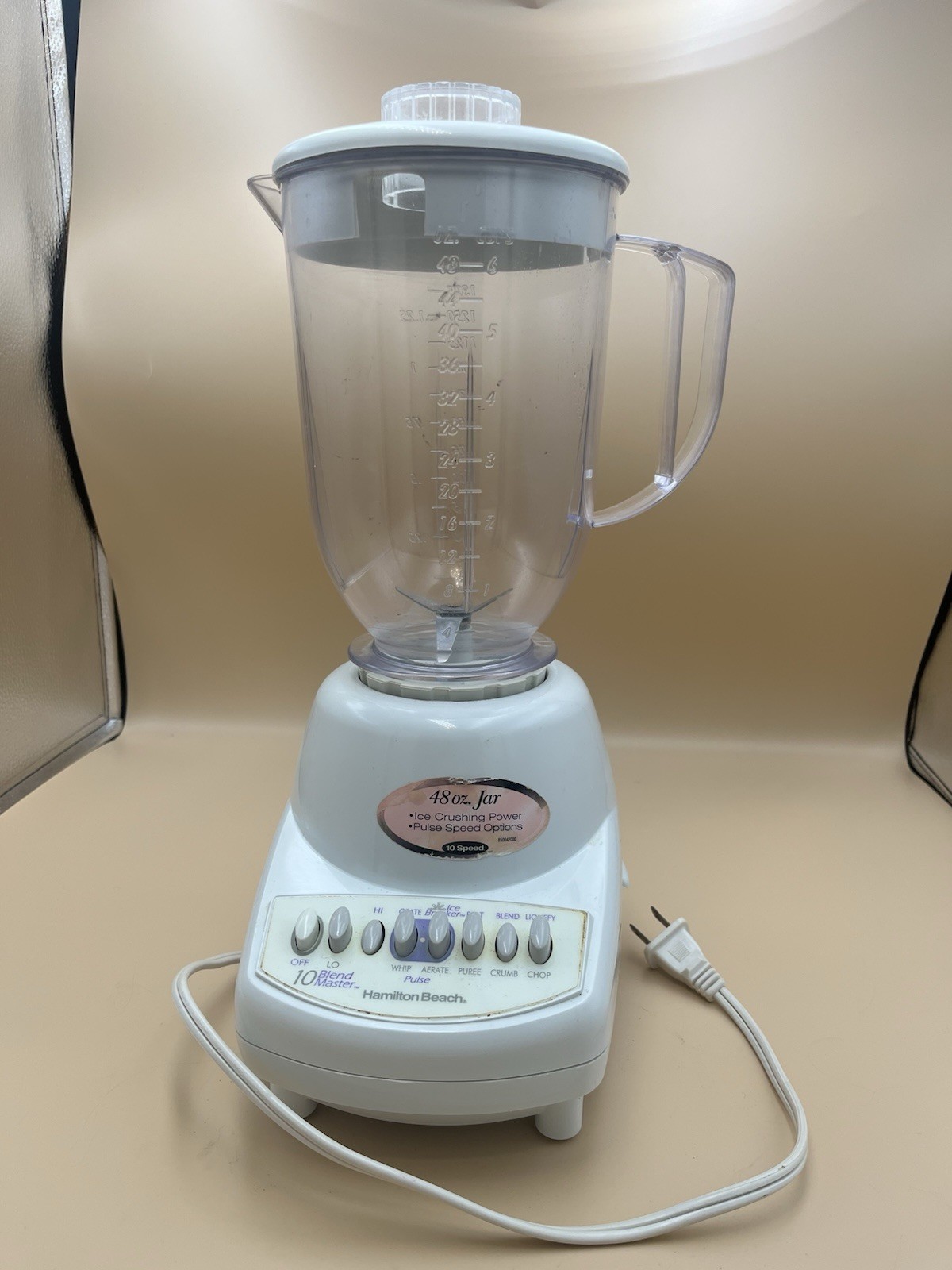 Hamilton Beach 10 Speed Blend Master 48 Oz Blender 50199 White Tested Working