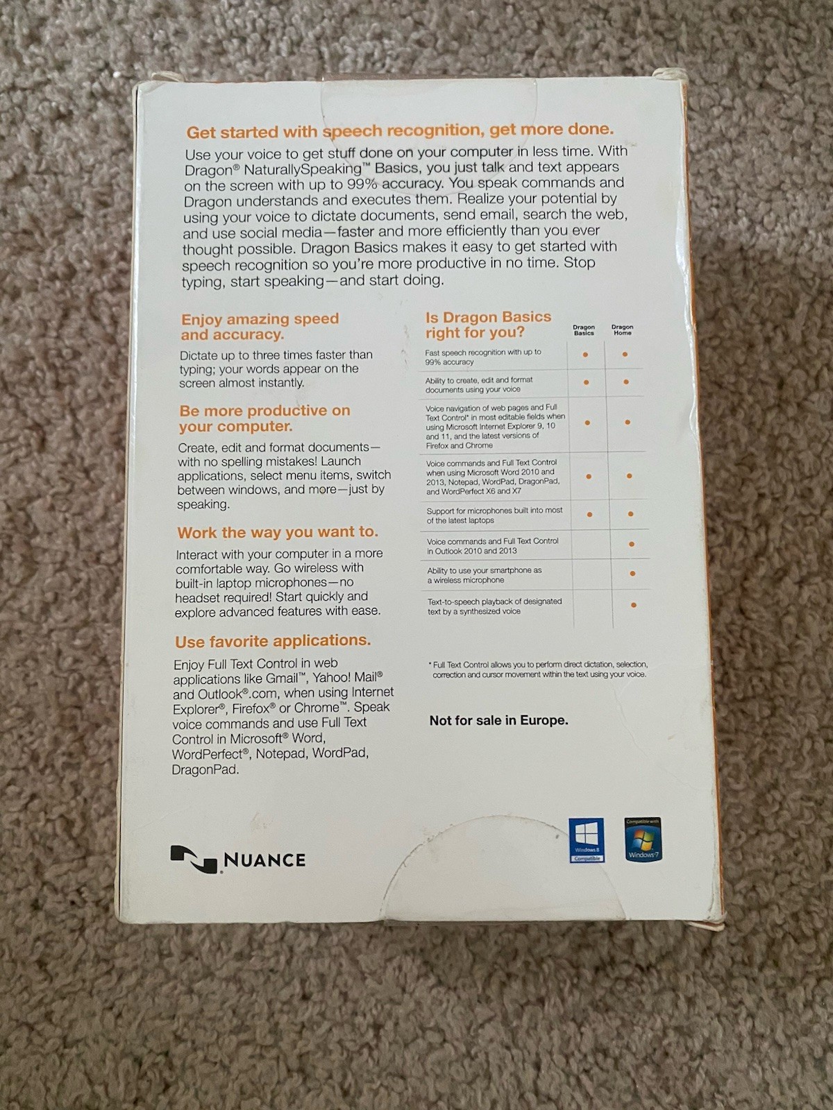 Nuance Dragon Naturally Speaking Ver. 13 Basics Software With Microphone
