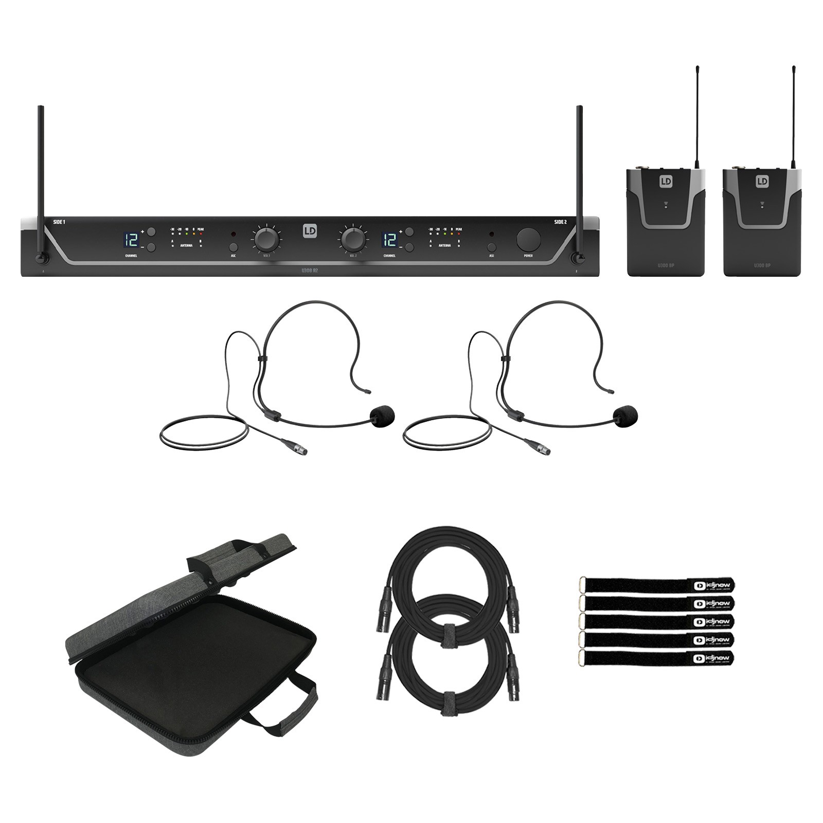LD Systems U305.1 BPH 2 Dual Wireless Headset Mic System with Case
