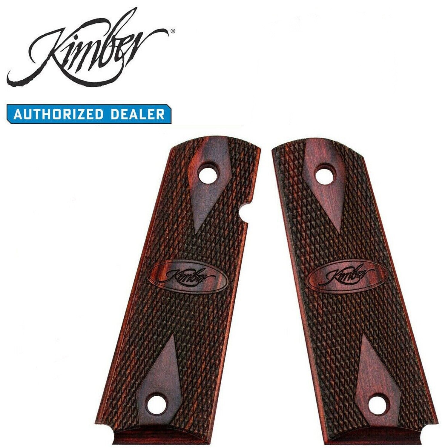 Kimber 1911 Full Size Rosewood Double Diamond Logo Grips    1100475A