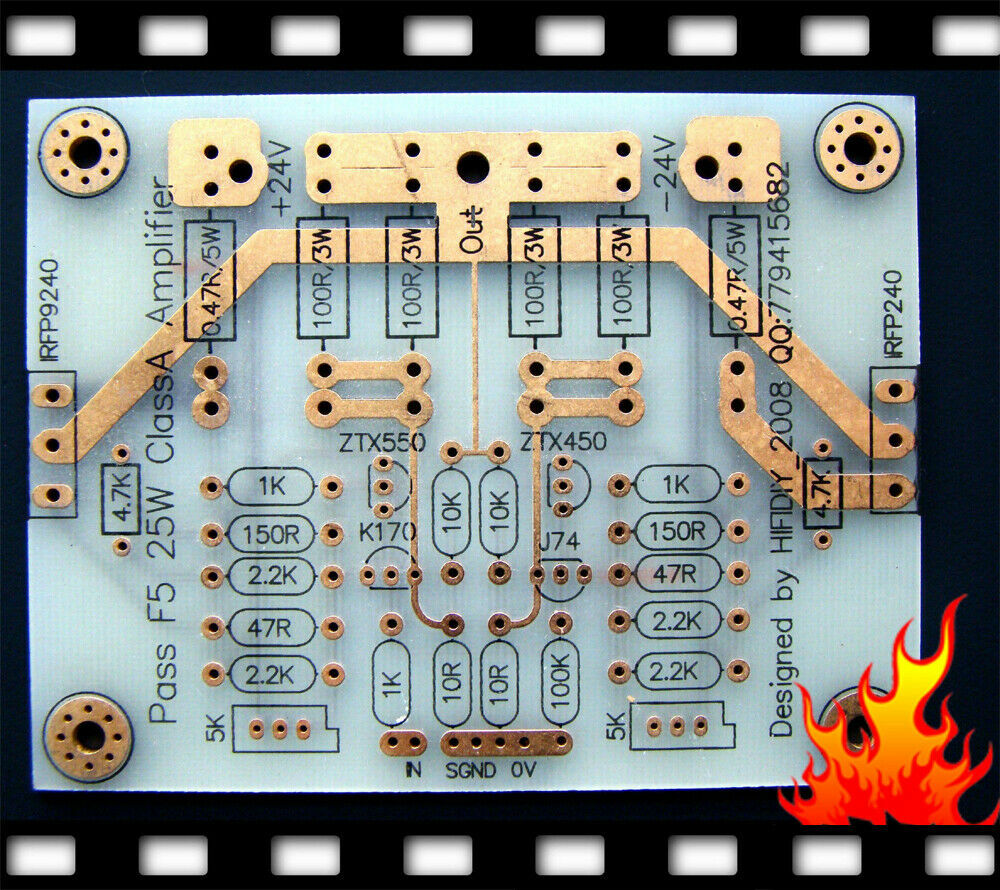 1pcs PASS F5 25W+25W Single-ended Pure Power Amp PCB Board Base on L6-16
