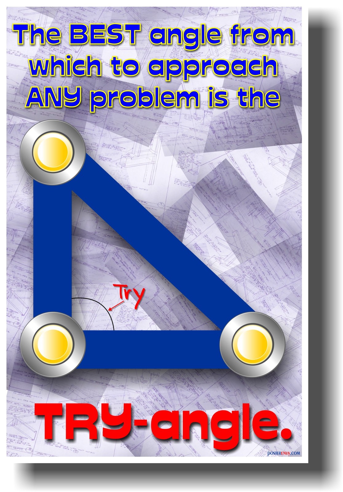 NEW School Classroom Motivational POSTER - The Try-Angle