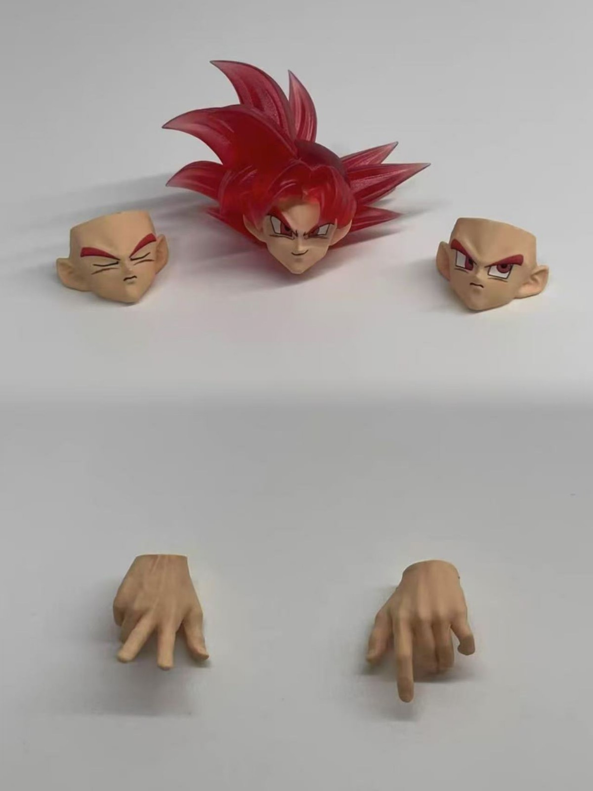 custom red god goku  1/12 shf  Super Saiyan goku head+hand kit（No Figure) pearl