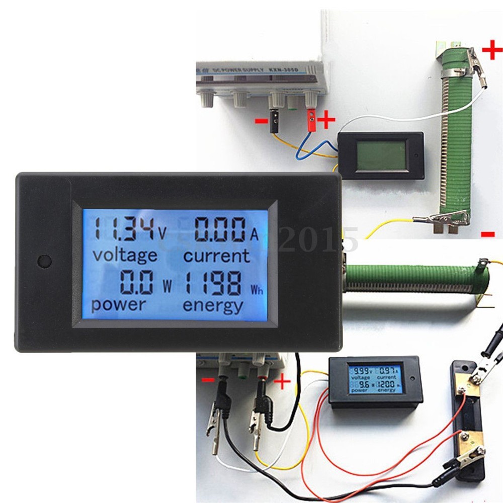DC 8-100V 20A LCD Digital Voltage Watt Current Power Meter Ammeter Voltmeter