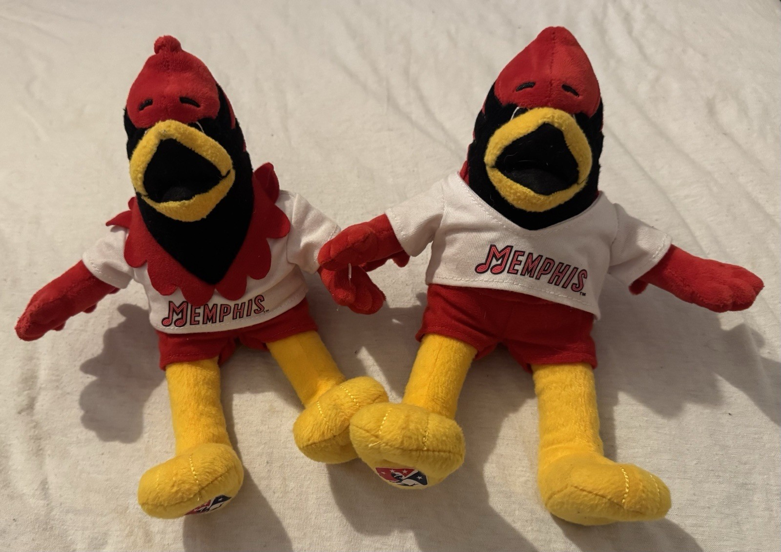 Lot of 2 Memphis Redbirds 9” Rockey the Redbird Mascot Plush MiLB Minor League