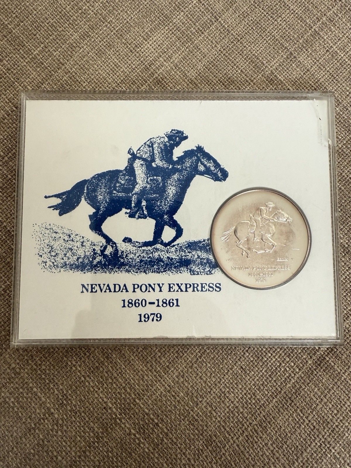 Nevada Pony Express Commemorative Silver Medallion 1 Tr. Oz .999 Silver