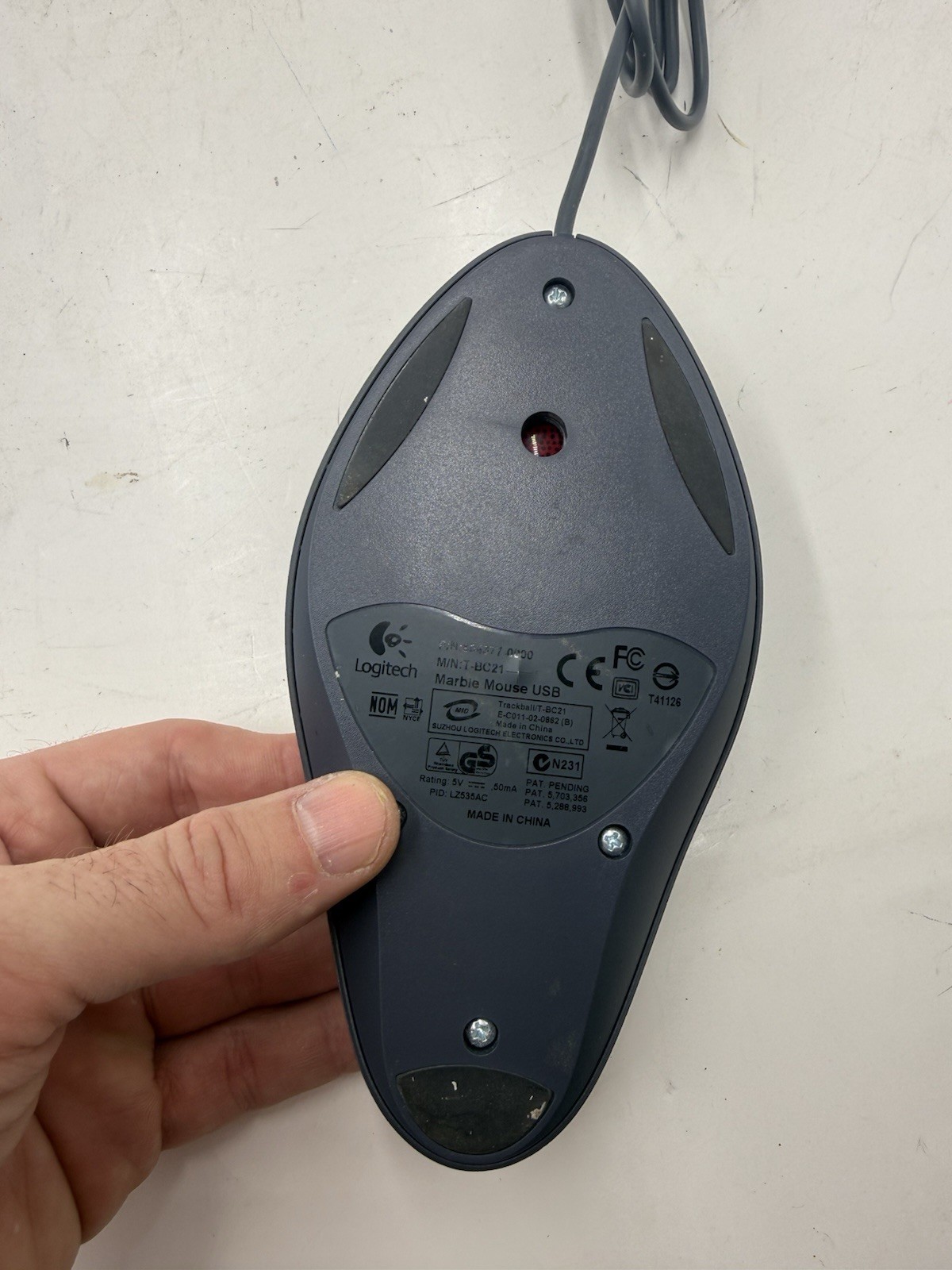 Logitech Trackman Marble T-BC21 Mouse Ergonomic 4 Buttons (TESTED AND WORKING)