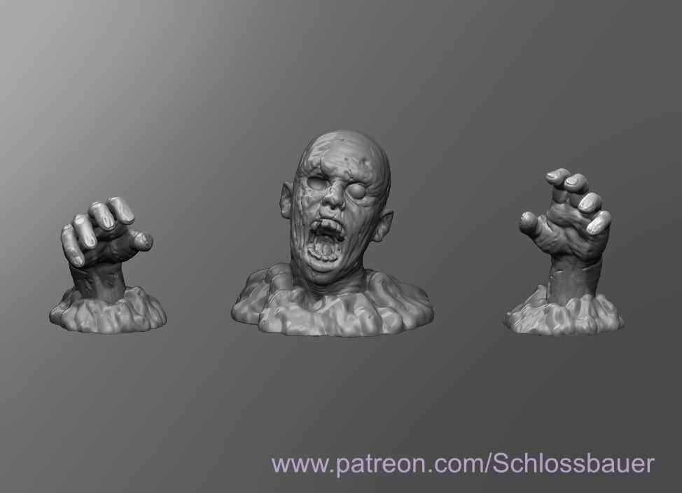 Dungeons and Dragons - HD Resin Print - Zombie breaking out of ground