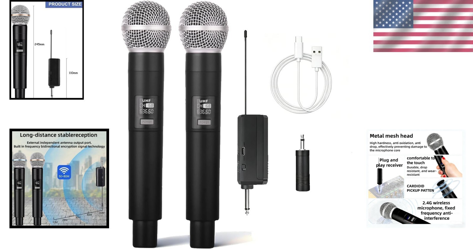 Studio Quality Wireless Karaoke Microphone Set with Durable Design & Accessories
