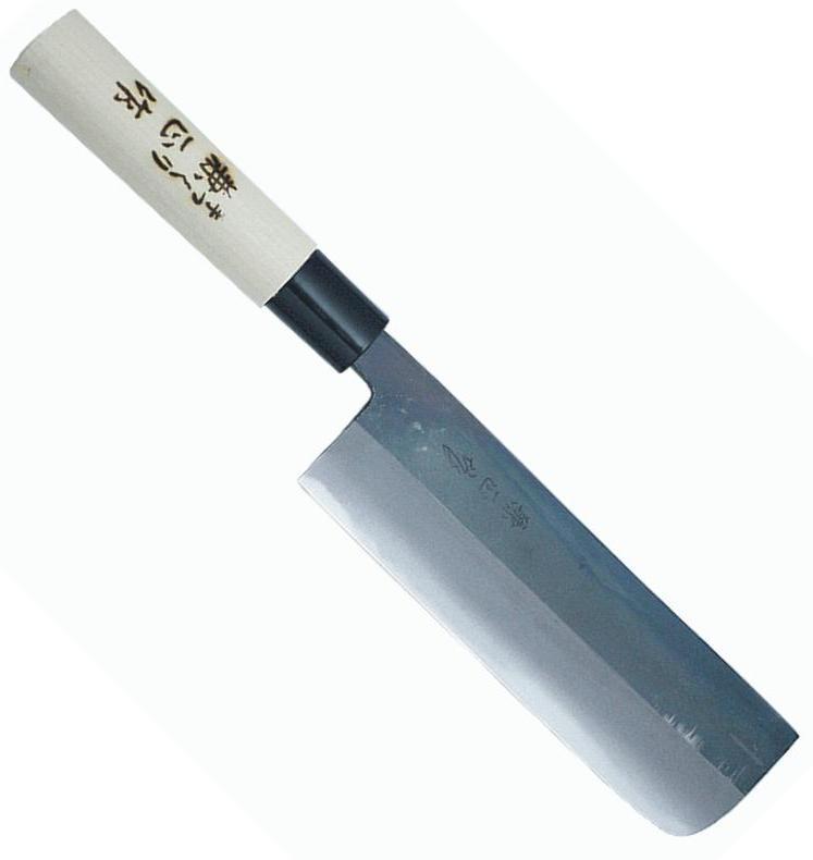 KANETSUNE Nakiri 165mm White Steel #3 Soft Iron Core Magnolia Wood Handle KC-558