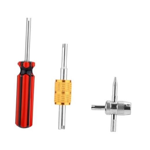3pcs Tire Valve Stem Tool, Double Head Valve Core Removal Wrench Tool Single