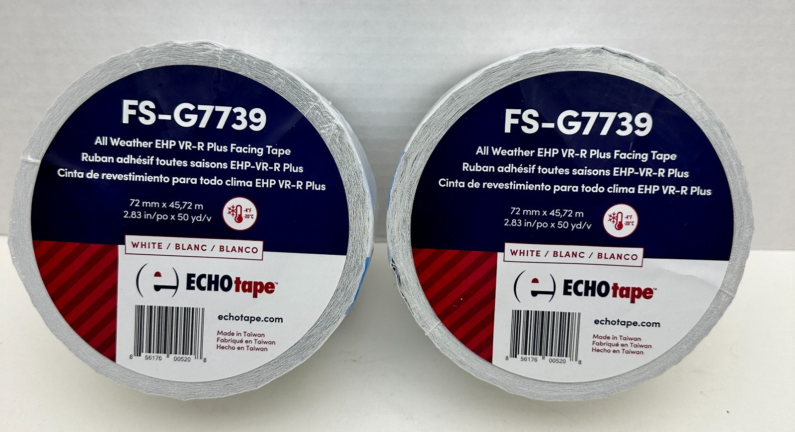 x2 FS-G7739 All Weather EHP VR-R Plus Facing Tape White 2.83in x 50yd ECHOtape