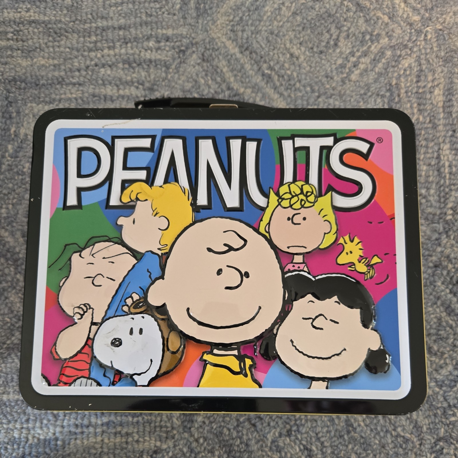 Peanuts Snoopy Charlie Brown Woodstock Linus Lucy Schroder  Metal Lunch Box