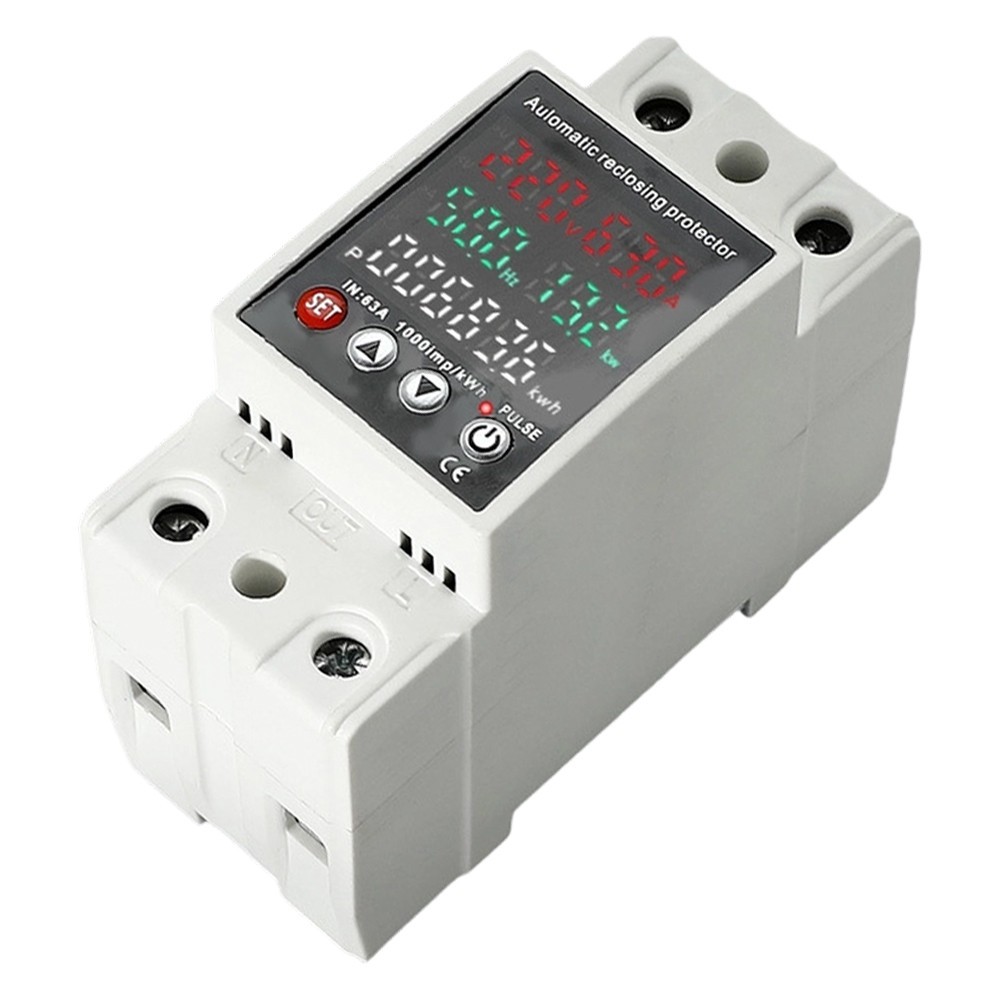Electric Meter Voltage Protector AC 80V-300V 63A Automatic Disconnect Recovery