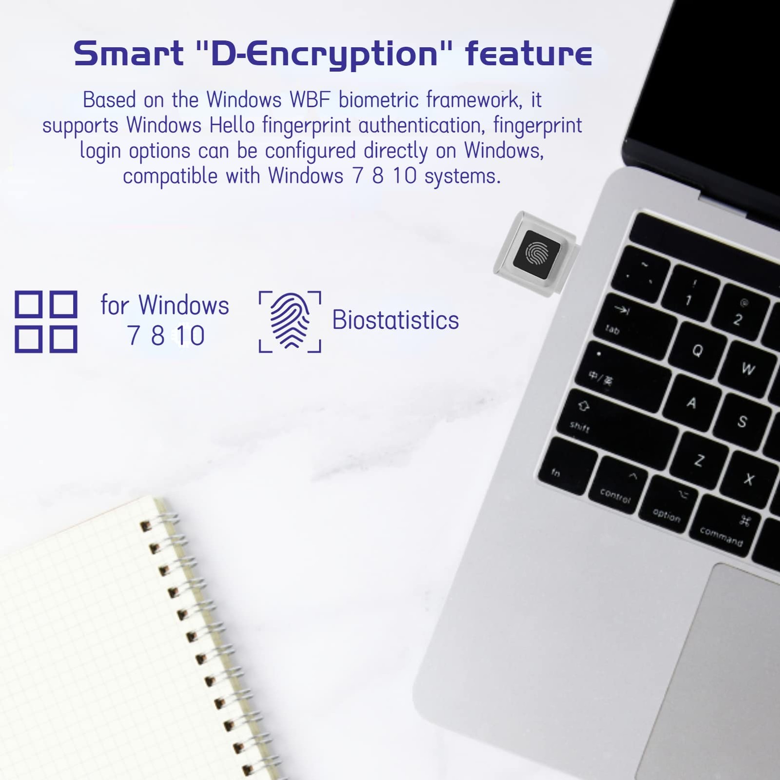 USB Fingerprint Reader Mini Fingerprint Scanner PC Dongle Windows Hello Fingerpr