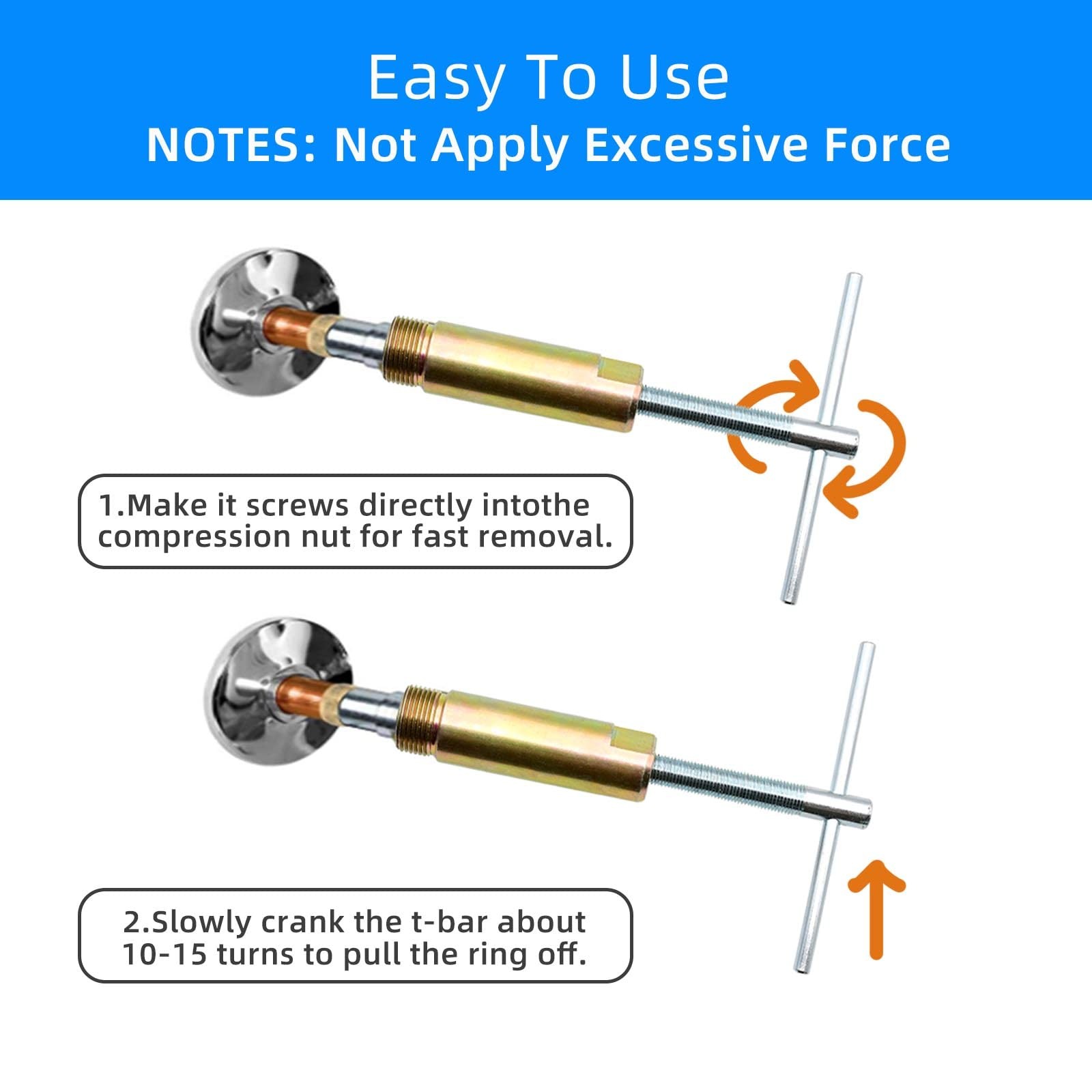 Compression Sleeve Puller Tool Remove Nut & Ferrule Of Pipe 03943-Sleeve Remover