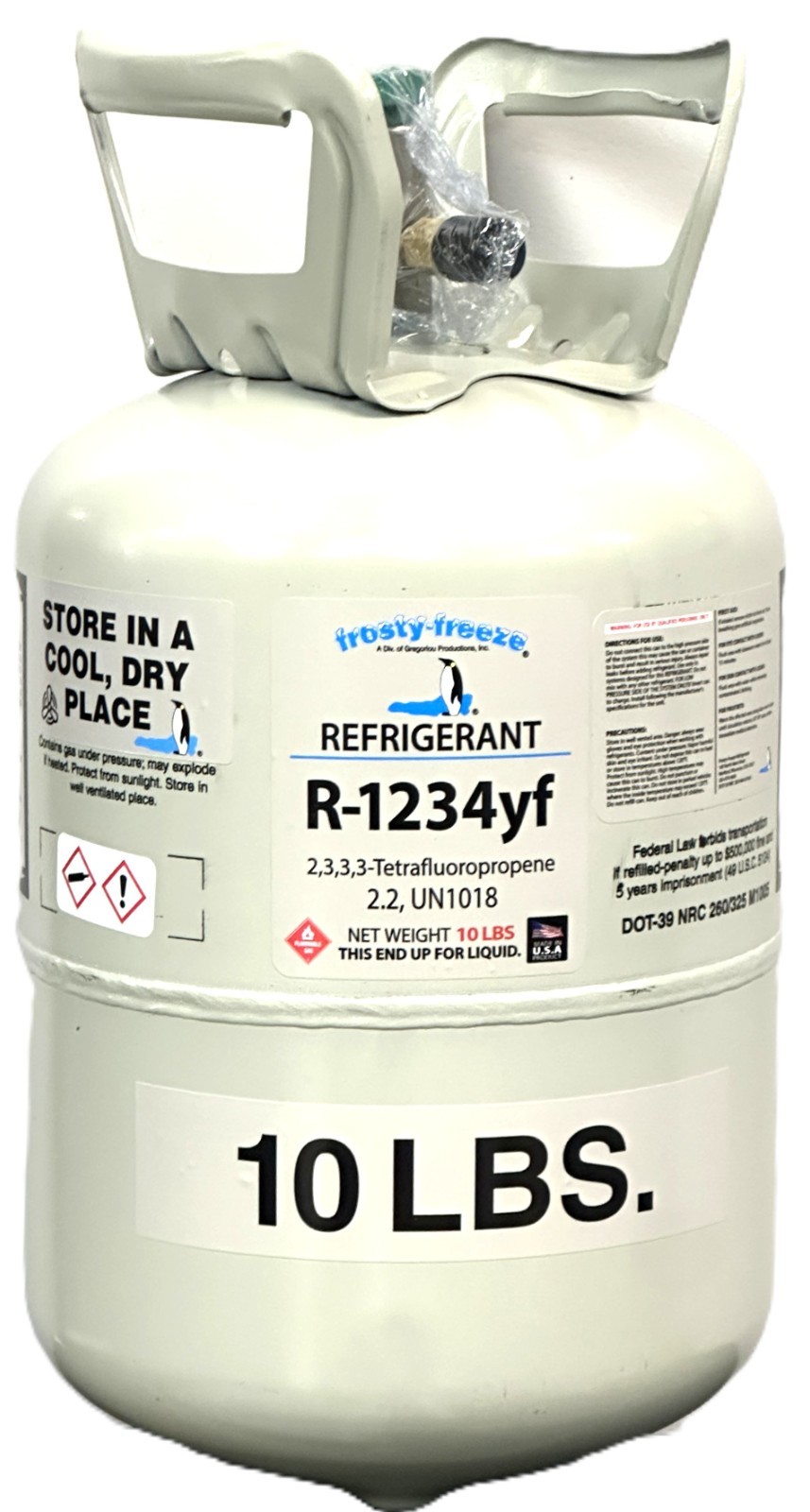 R1234yf, 10 Lbs., Refrigerant Automobile Air Conditioning Systems