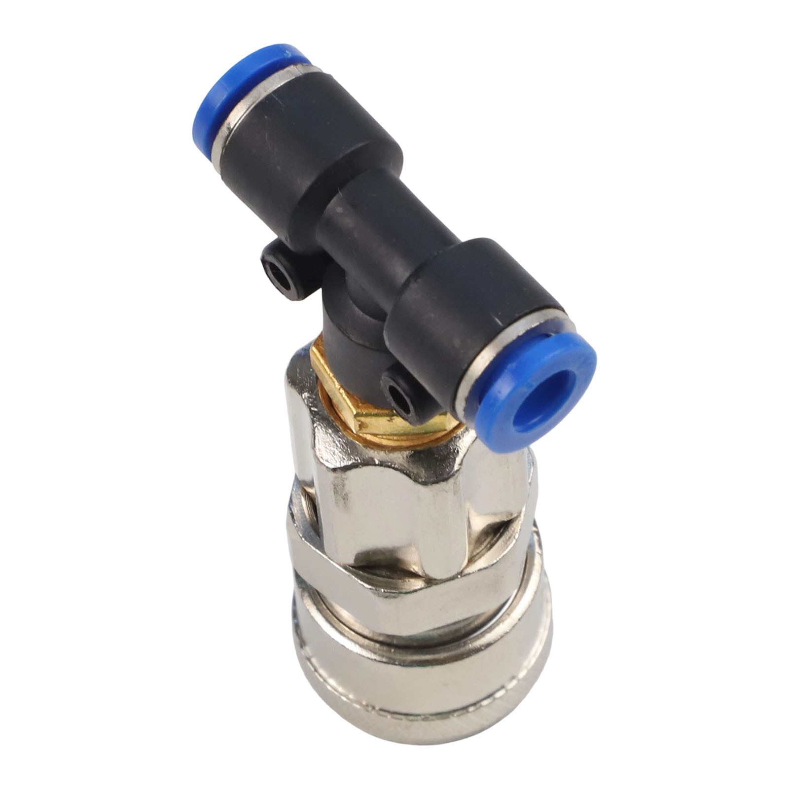 Three way Pneumatic Tank Connector Straight Through Joint Metal Material