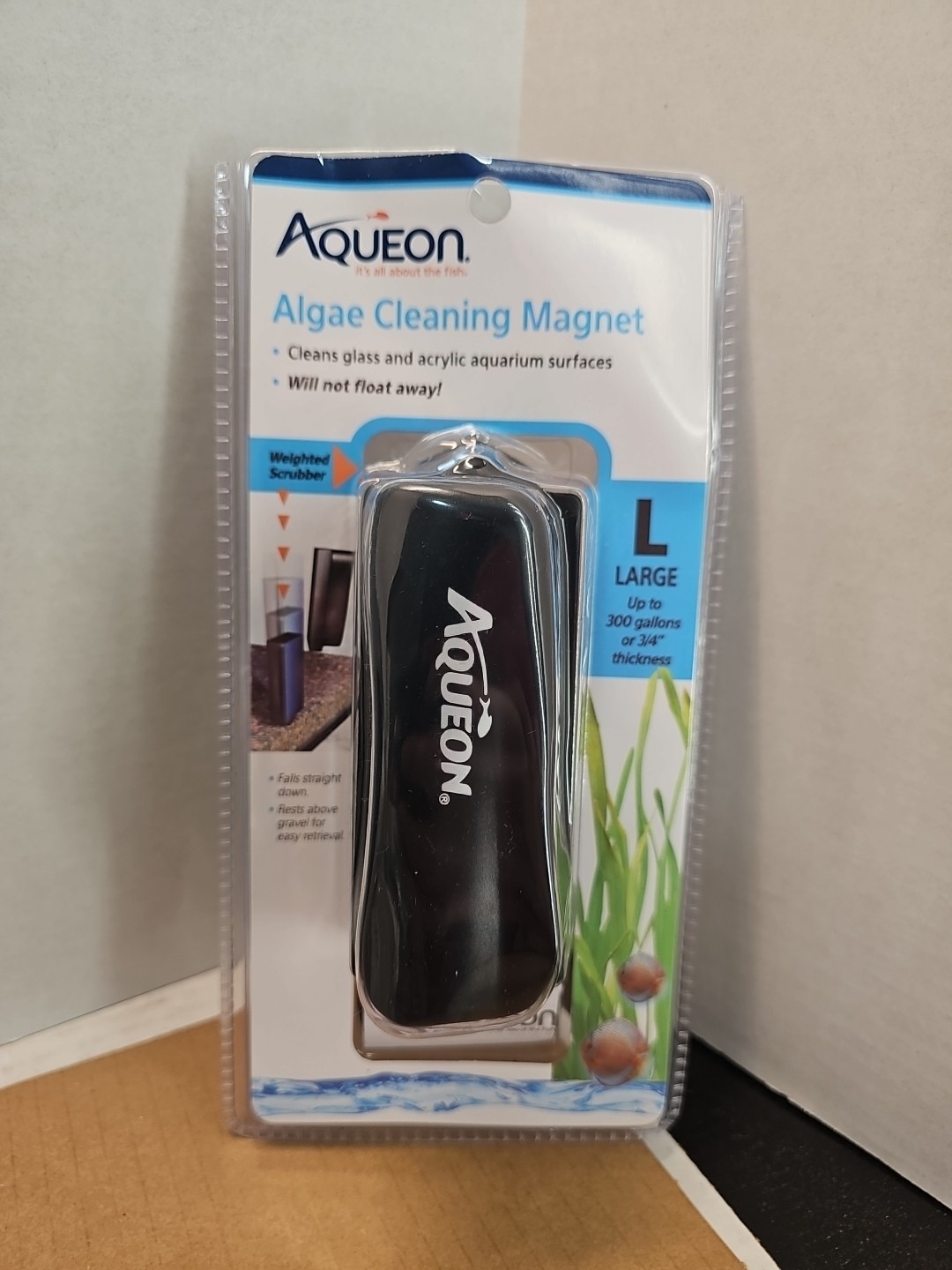 Aqueon Algae Magnet Aquarium Cleaner – Large Weighted Scrubber for Glass
