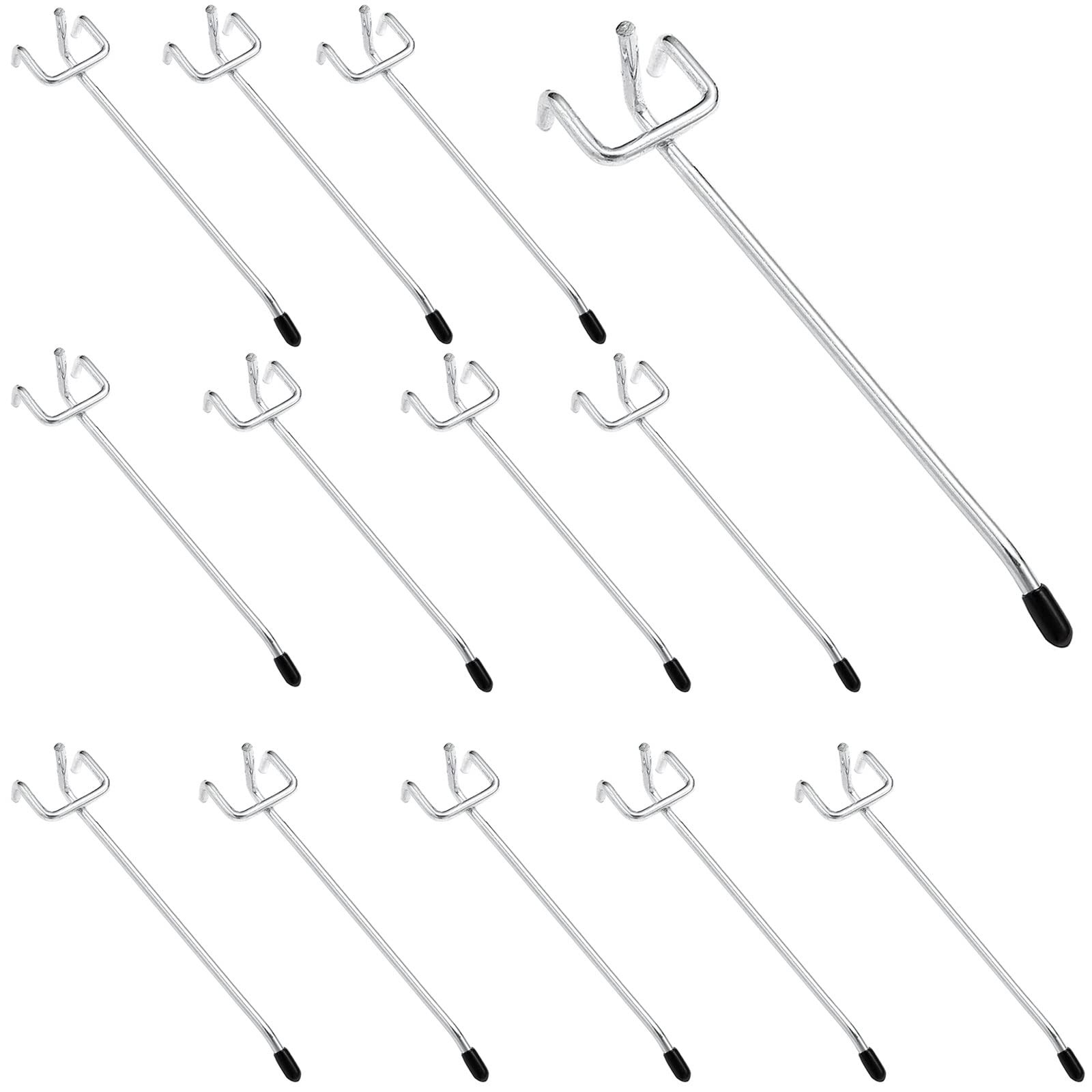 20 Pack Pegboard Hooks 6 Inch L Shape Galvanized Metal Heavy 6 Inch, Silver