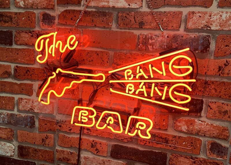 The Bang Bang Bar Gun Acrylic 20"x16" Neon Sign Light Lamp Glass Party Club Room