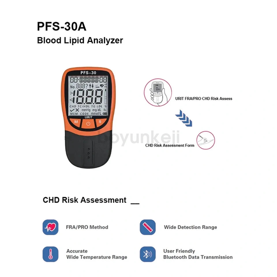 Cholesterol, triglyceride, five-item blood lipid analyzer kit (30 test strips)
