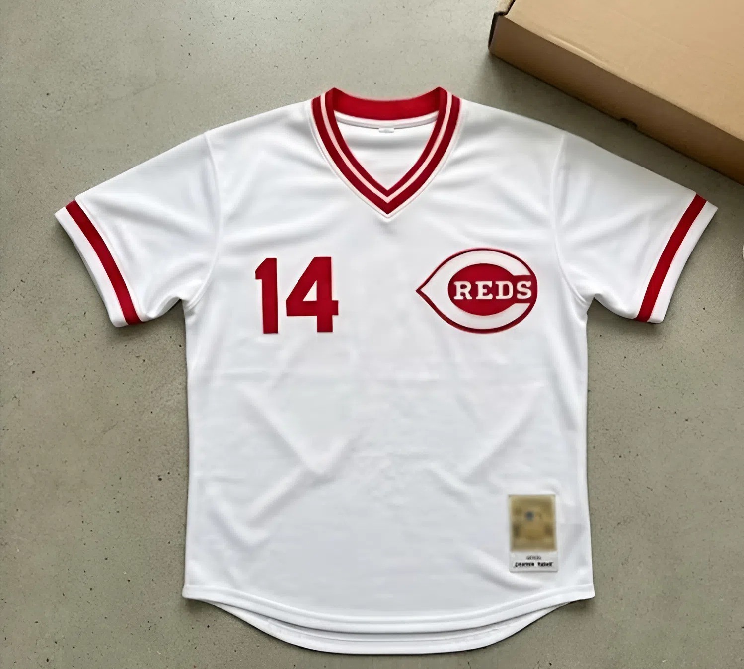 Pete Rose #14 Cincinnati Reds Baseball Jersey White Throwback Custom Stitched