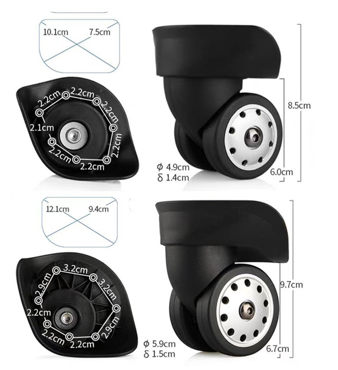2 pcs Luggage Wheels Replacement for DELSEY 0076 JL050 A-88 A24 JL-049 A96 wheel